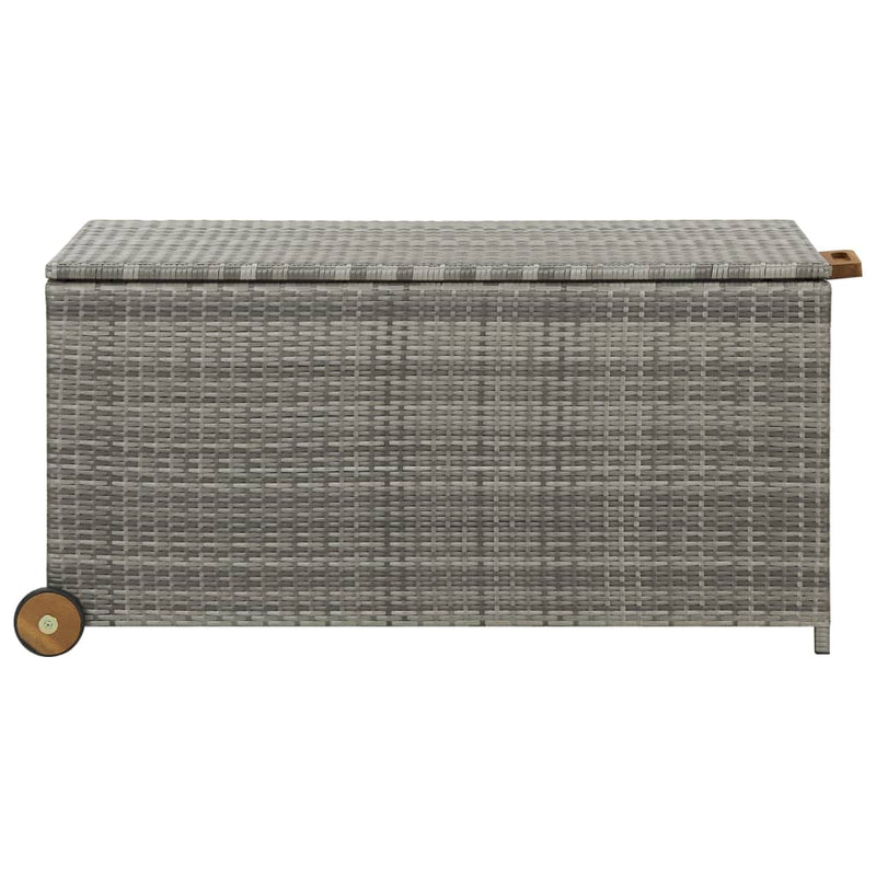 Garden Storage Box Light Grey 120x65x115 cm Poly Rattan