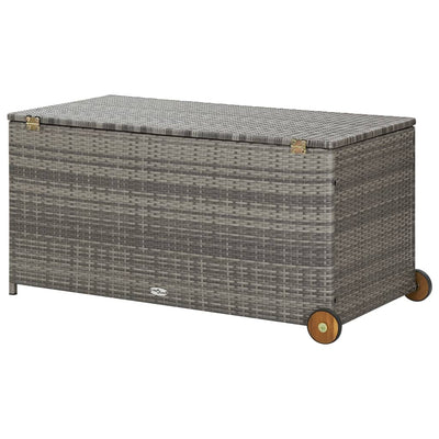 Garden Storage Box Light Grey 120x65x115 cm Poly Rattan