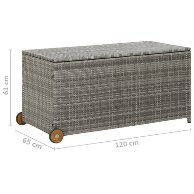 Garden Storage Box Light Grey 120x65x115 cm Poly Rattan