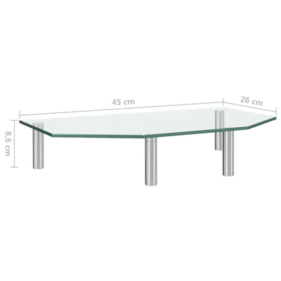 Monitor Stand 45x26x8.6 cm Transparent Glass