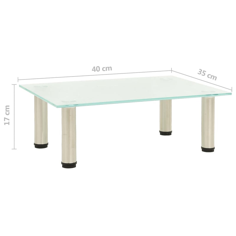 TV Stand Frosted 40x35x17 cm Tempered Glass