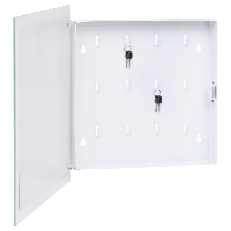 Key Box with Magnetic Board White 35x35x4cm