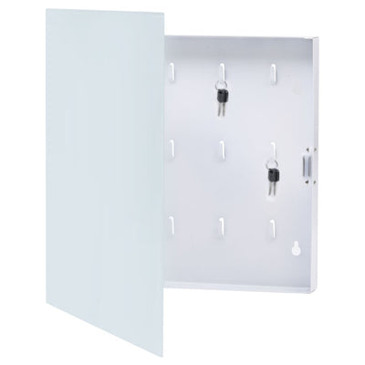 Key Box with Magnetic Board White 35x35x4cm