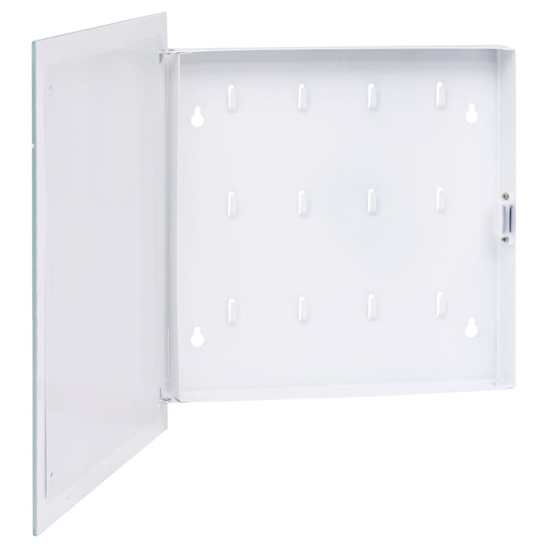 Key Box with Magnetic Board White 35x35x4cm