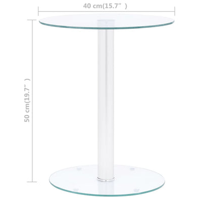 Coffee Table Transparent 40 cm Tempered Glass