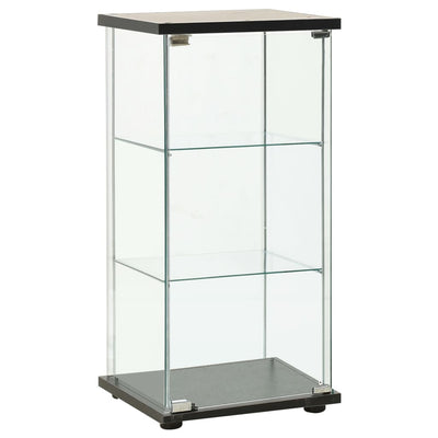 Storage Cabinet Tempered Glass Black