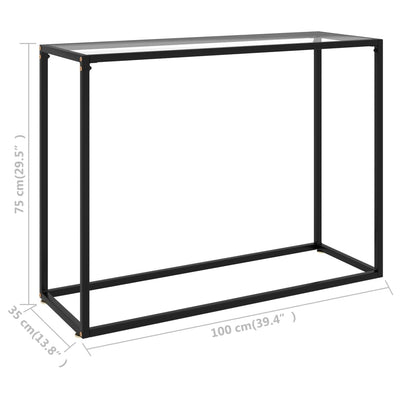 Console Table Transparent 100x35x75 cm Tempered Glass