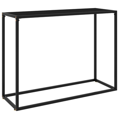 Console Table Black 100x35x75 cm Tempered Glass