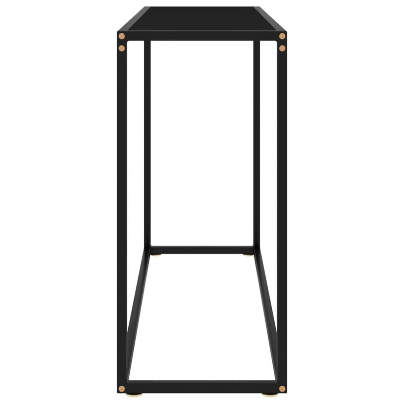 Console Table Black 100x35x75 cm Tempered Glass