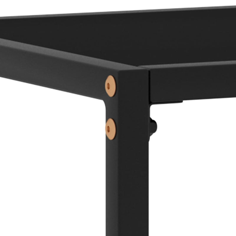 Console Table Black 100x35x75 cm Tempered Glass