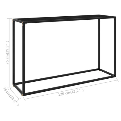 Console Table Black 120x35x75 cm Tempered Glass