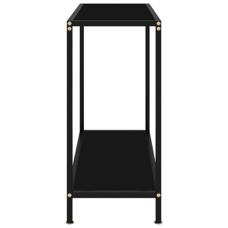 Console Table Black 80x35x75 cm Tempered Glass