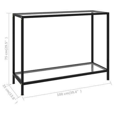 Console Table Transparent 100x35x75 cm Tempered Glass