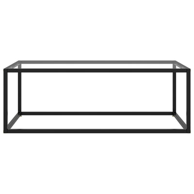 Coffee Table Black with Tempered Glass 100x50x35 cm