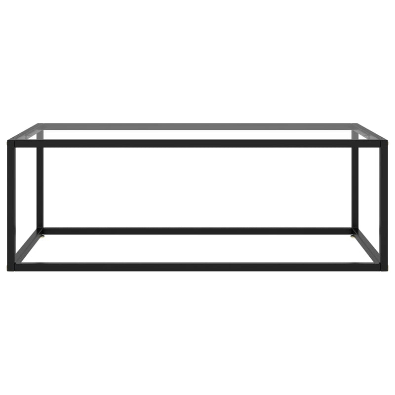 Coffee Table Black with Tempered Glass 100x50x35 cm