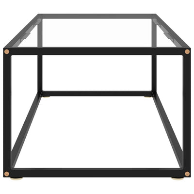 Coffee Table Black with Tempered Glass 100x50x35 cm