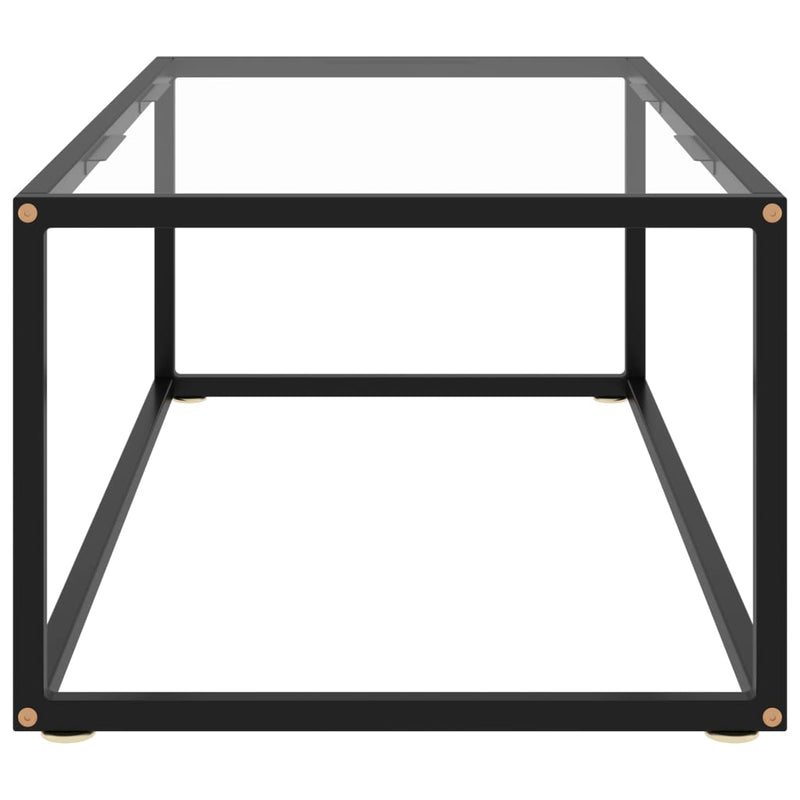 Coffee Table Black with Tempered Glass 100x50x35 cm