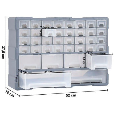 Multi-drawer Organiser with 38 Drawers 52x16x37.5 cm