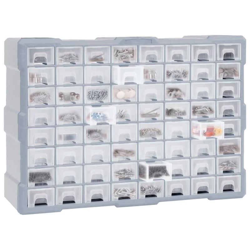 Multi-drawer Organiser with 64 Drawers 52x16x37.5 cm