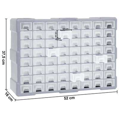 Multi-drawer Organiser with 64 Drawers 52x16x37.5 cm