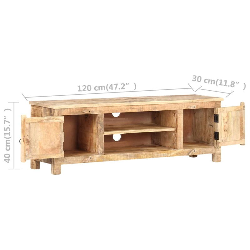 TV Cabinet 120x30x40 cm Rough Mango Wood