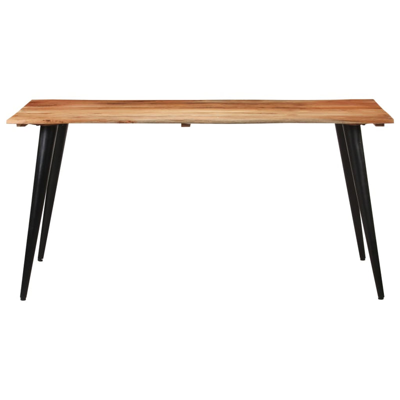 Dining Table with Live Edges 160x80x75 cm Solid Acacia Wood