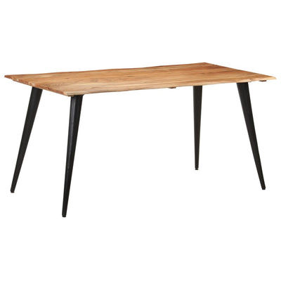 Dining Table with Live Edges 160x80x75 cm Solid Acacia Wood