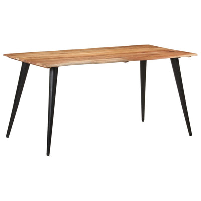 Dining Table with Live Edges 160x80x75 cm Solid Acacia Wood