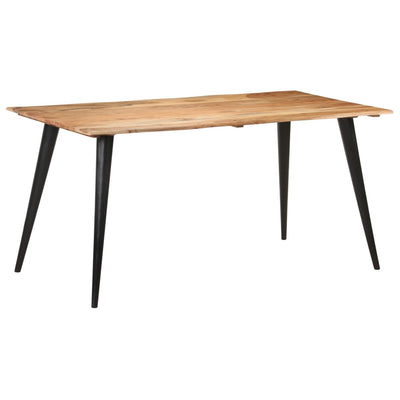 Dining Table with Live Edges 160x80x75 cm Solid Acacia Wood