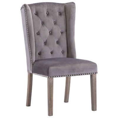 Dining Chairs 2 pcs Grey Velvet