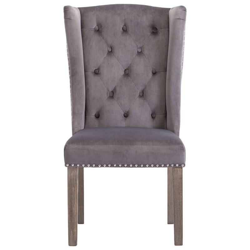 Dining Chairs 2 pcs Grey Velvet