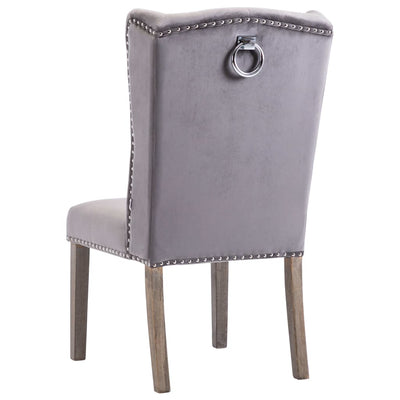 Dining Chairs 4 pcs Grey Velvet