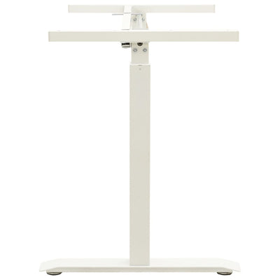 Manual Height Adjustable Standing Desk Frame Hand Crank White