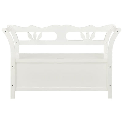 Storage Bench 126 cm White Solid Fir Wood