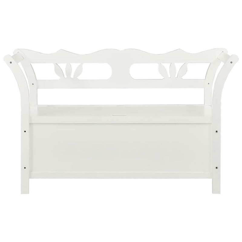 Storage Bench 126 cm White Solid Fir Wood