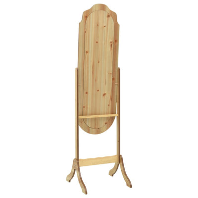 Free Standing Mirror Light Wood 46x48x164 cm