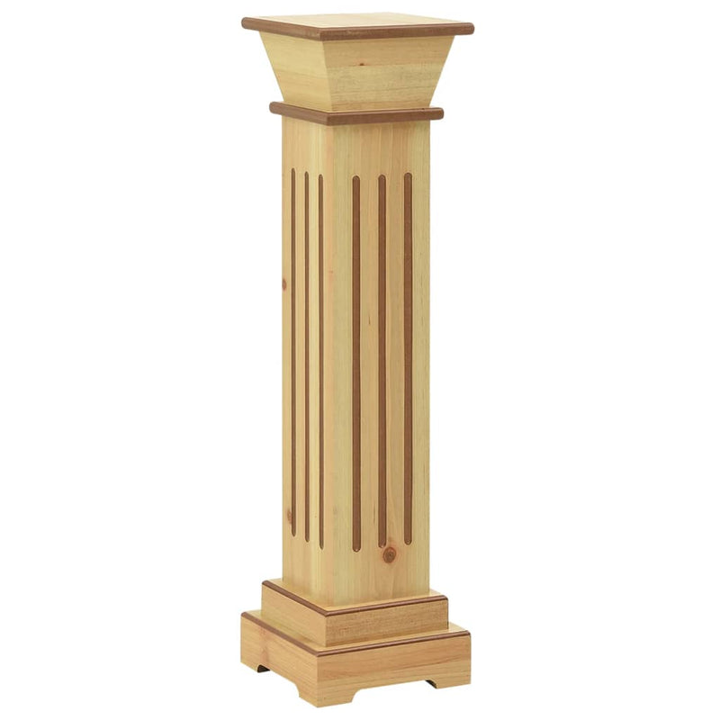 Classic Square Pillar Plant Stand Light Wood 17x17x66 cm MDF