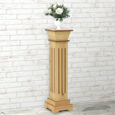 Classic Square Pillar Plant Stand Light Wood 17x17x66 cm MDF