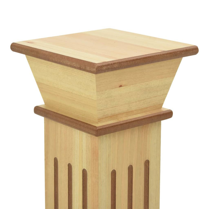 Classic Square Pillar Plant Stand Light Wood 17x17x66 cm MDF