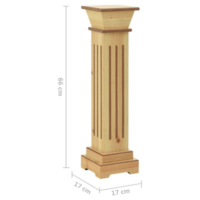 Classic Square Pillar Plant Stand Light Wood 17x17x66 cm MDF