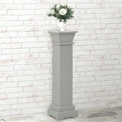 Classic Square Pillar Plant Stand Grey 17x17x66 cm MDF