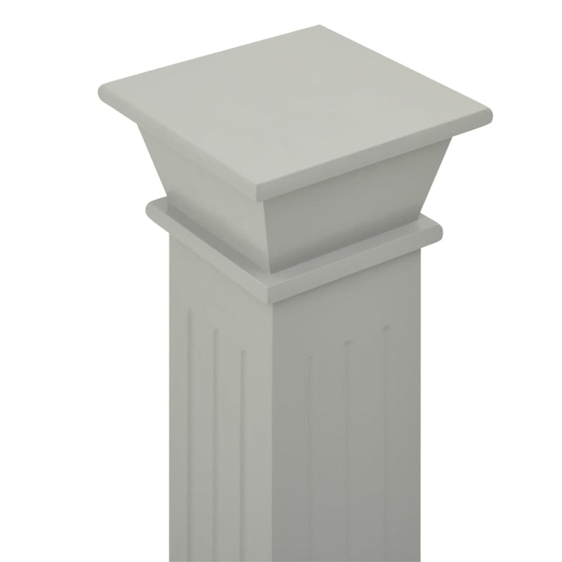 Classic Square Pillar Plant Stand Grey 17x17x66 cm MDF