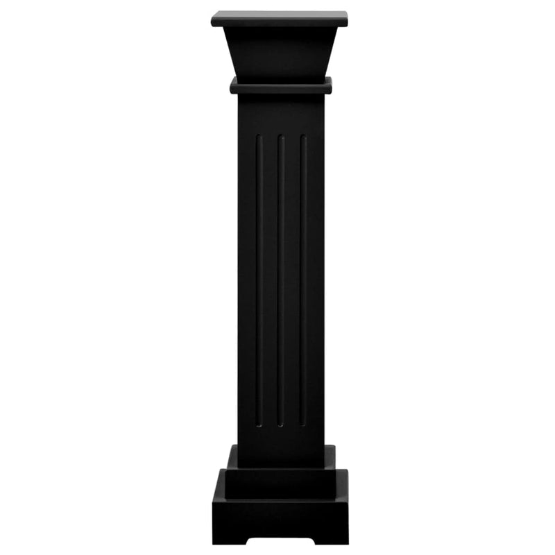 Classic Square Pillar Plant Stand Black 17x17x66 cm MDF