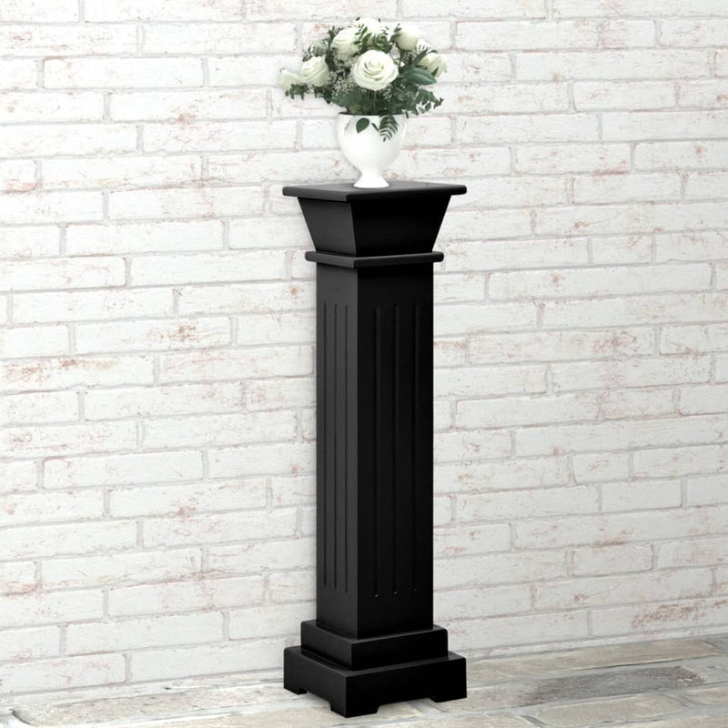 Classic Square Pillar Plant Stand Black 17x17x66 cm MDF