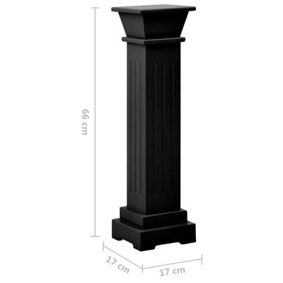 Classic Square Pillar Plant Stand Black 17x17x66 cm MDF