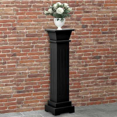 Classic Square Pillar Plant Stand Black 17x17x66 cm MDF