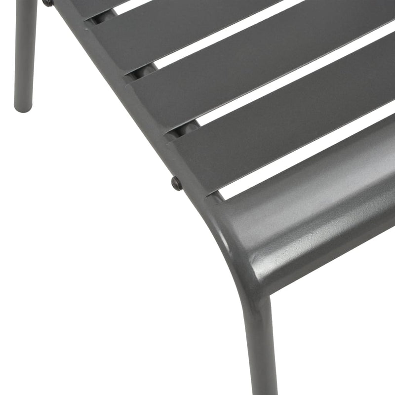 Outdoor Chairs 4 pcs Slatted Design Steel Dark Grey