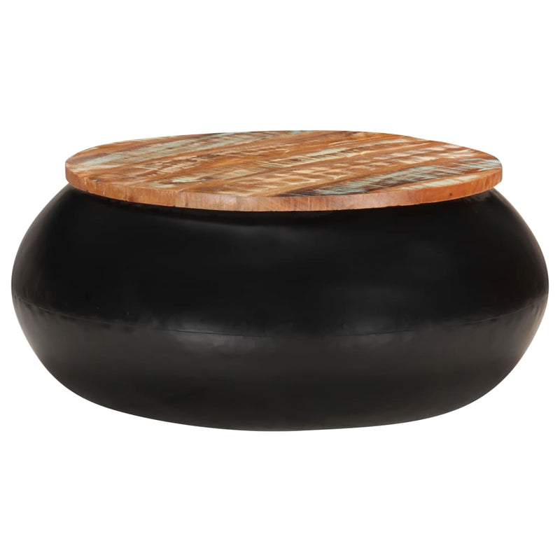 Coffee Table Black 68x68x30 cm Solid Reclaimed Wood