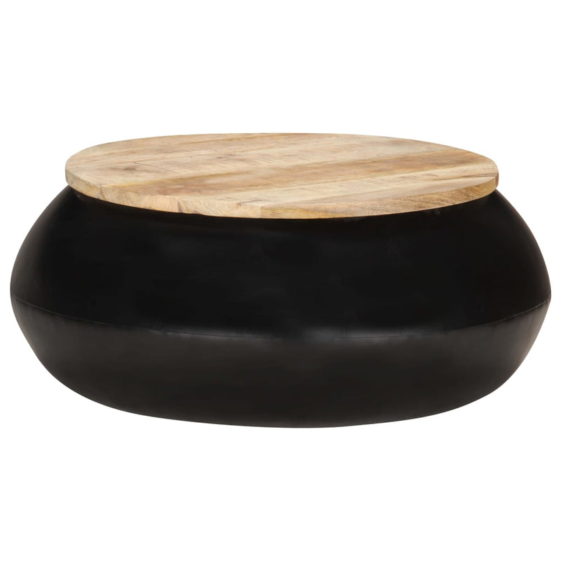 Coffee Table Black 68x68x30 cm Solid Mango Wood