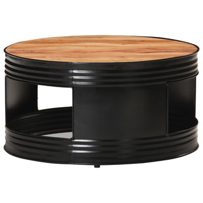 Coffee Table Black 68x68x36 cm Solid Acacia Wood